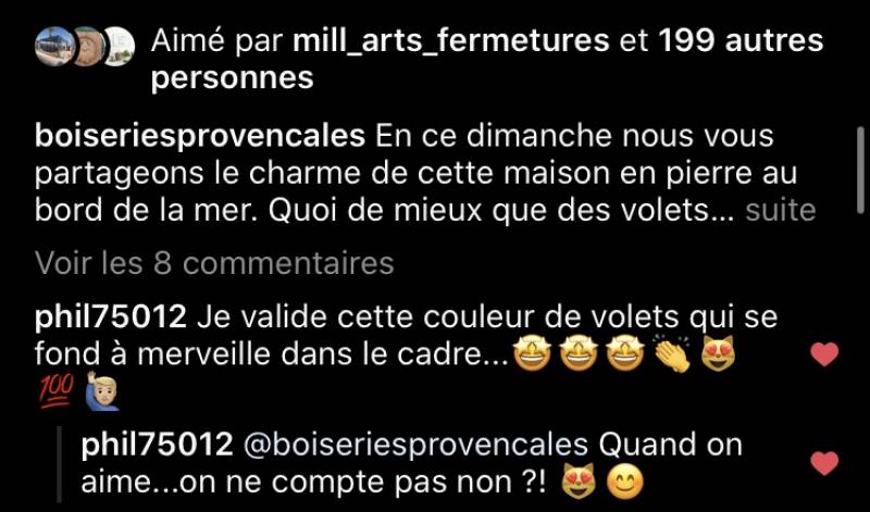 Suivez nos réalisations sur Instagram « Boiseriesprovencales »
