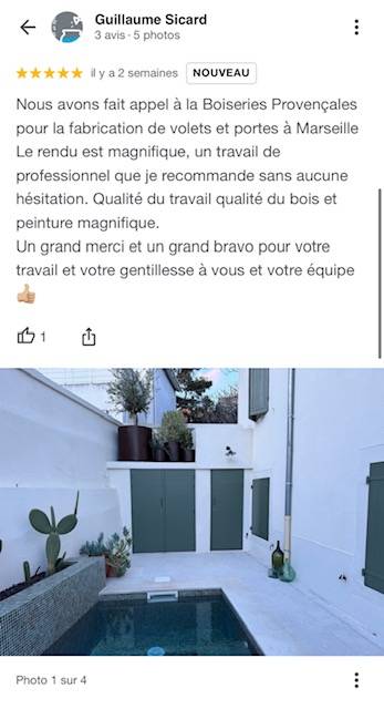 Avis volets provençaux à Marseille dans le 11ème